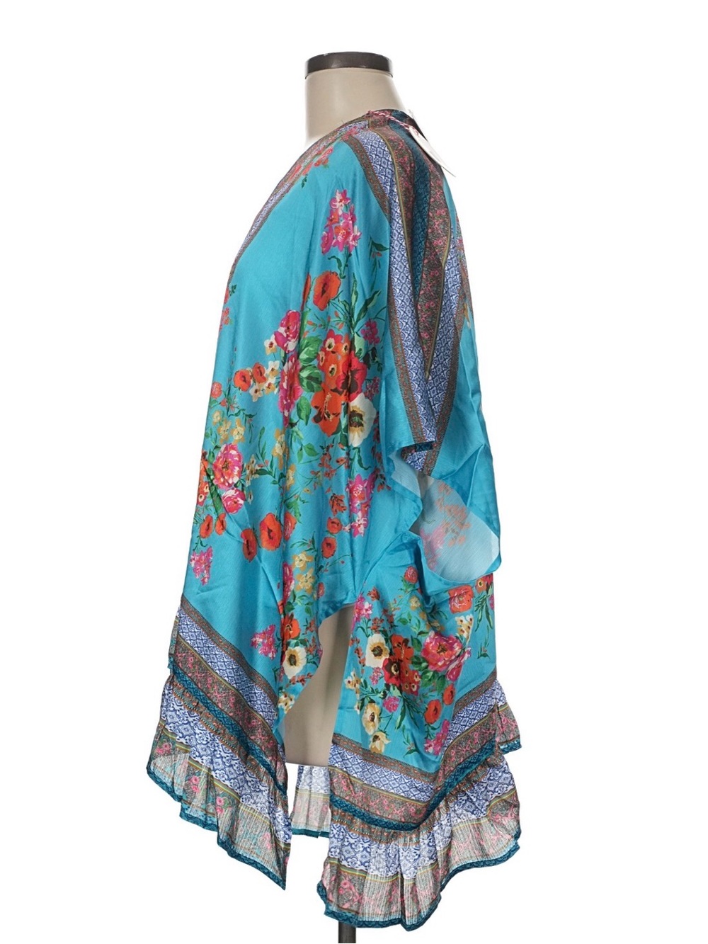 Umgee NWT Women's Boho 3/4 Sleeve Floral Kimono - Picture 4 of 7